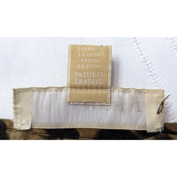 MICHAEL Michael Kors Tan Leopard Print Loose Drop Sleeve Blouse w/Tassels Size M - Picture 4 of 8